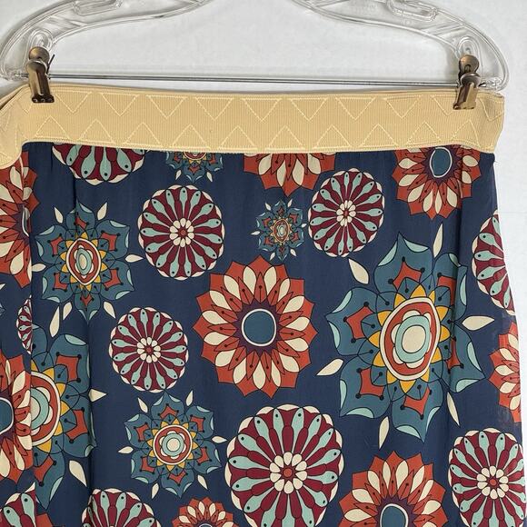 LuLaRoe 2XL Midi Skirt Simply Comfortable Multicolor Mandala Floral Pull-On - Picture 3 of 6